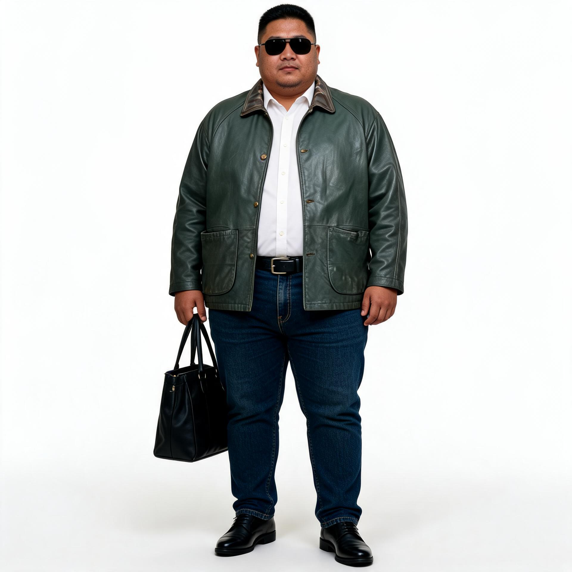 Black leather jacket for man.