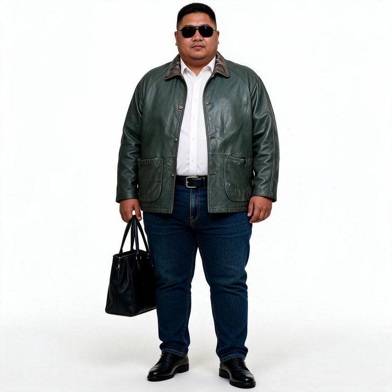 Black leather jacket for man.