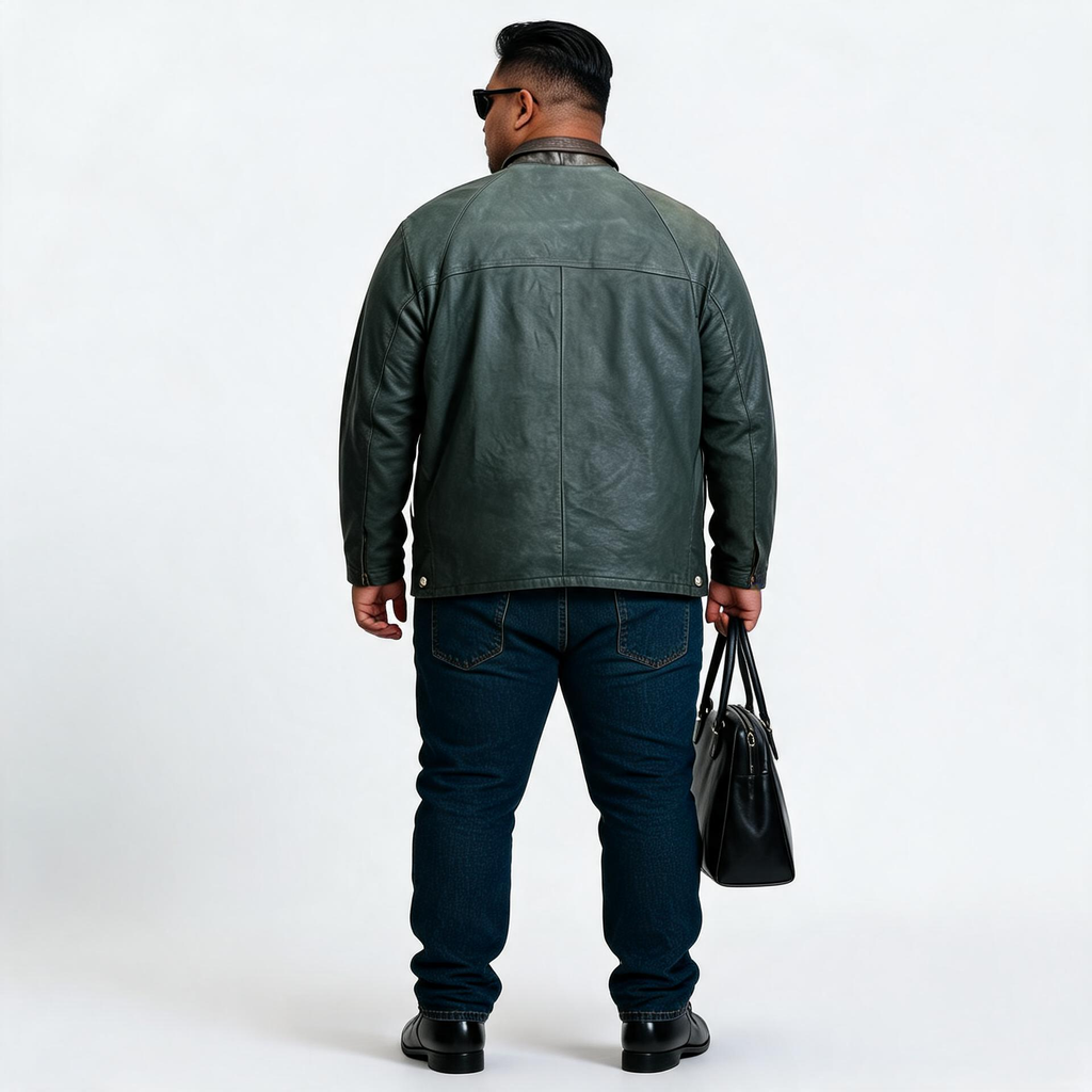 Black leather jacket for man.