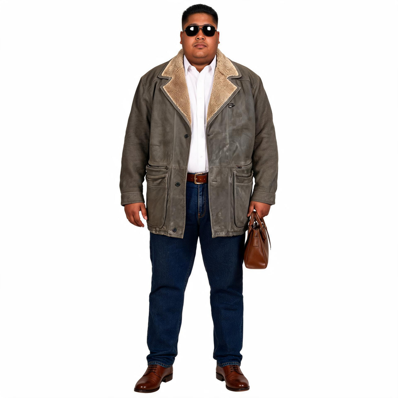 Brown leather jacket for man.