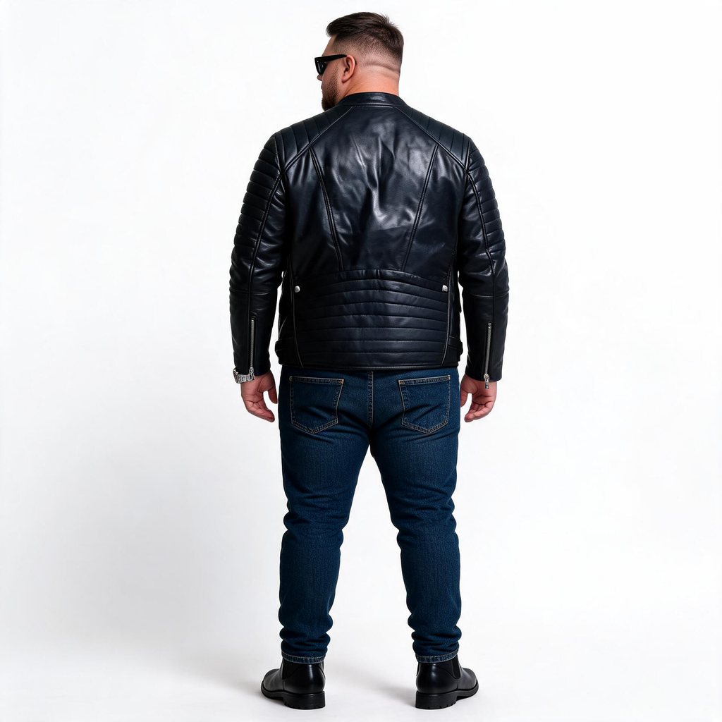 Black leather jacket for man.