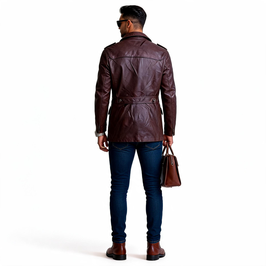 Brown leather jacket for man.