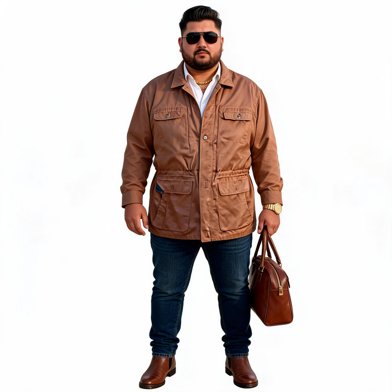 Brown leather jacket for man.