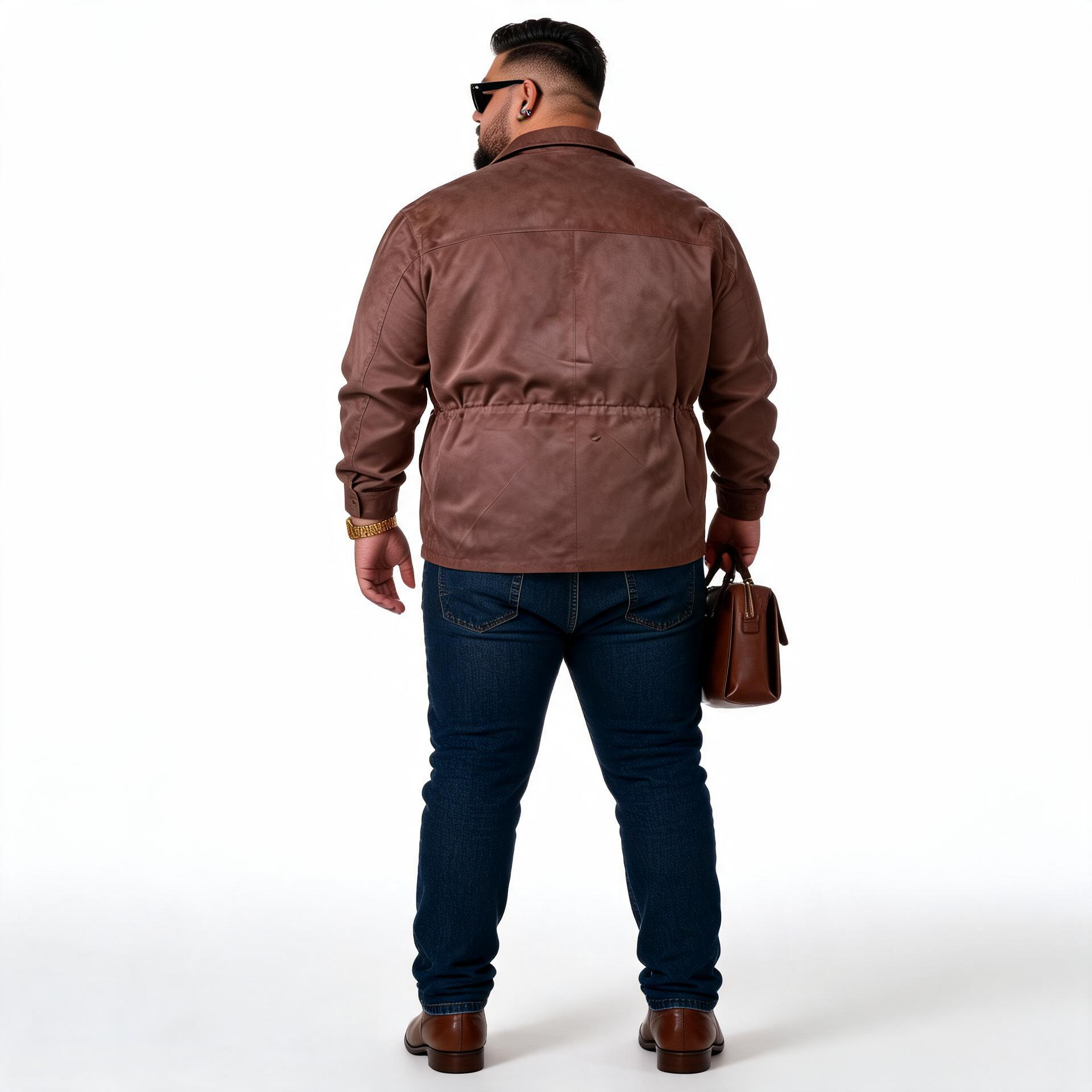 Brown leather jacket for man.