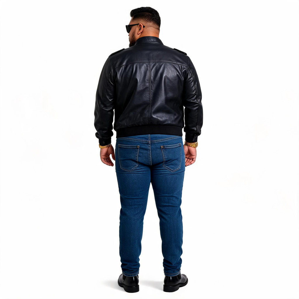 Black leather jacket for man.
