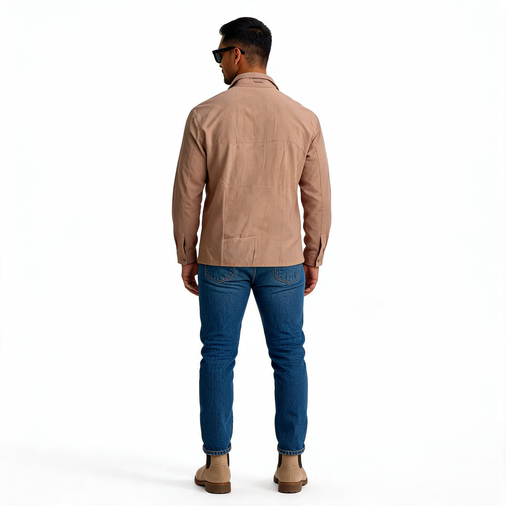 Brown leather shirt for man.