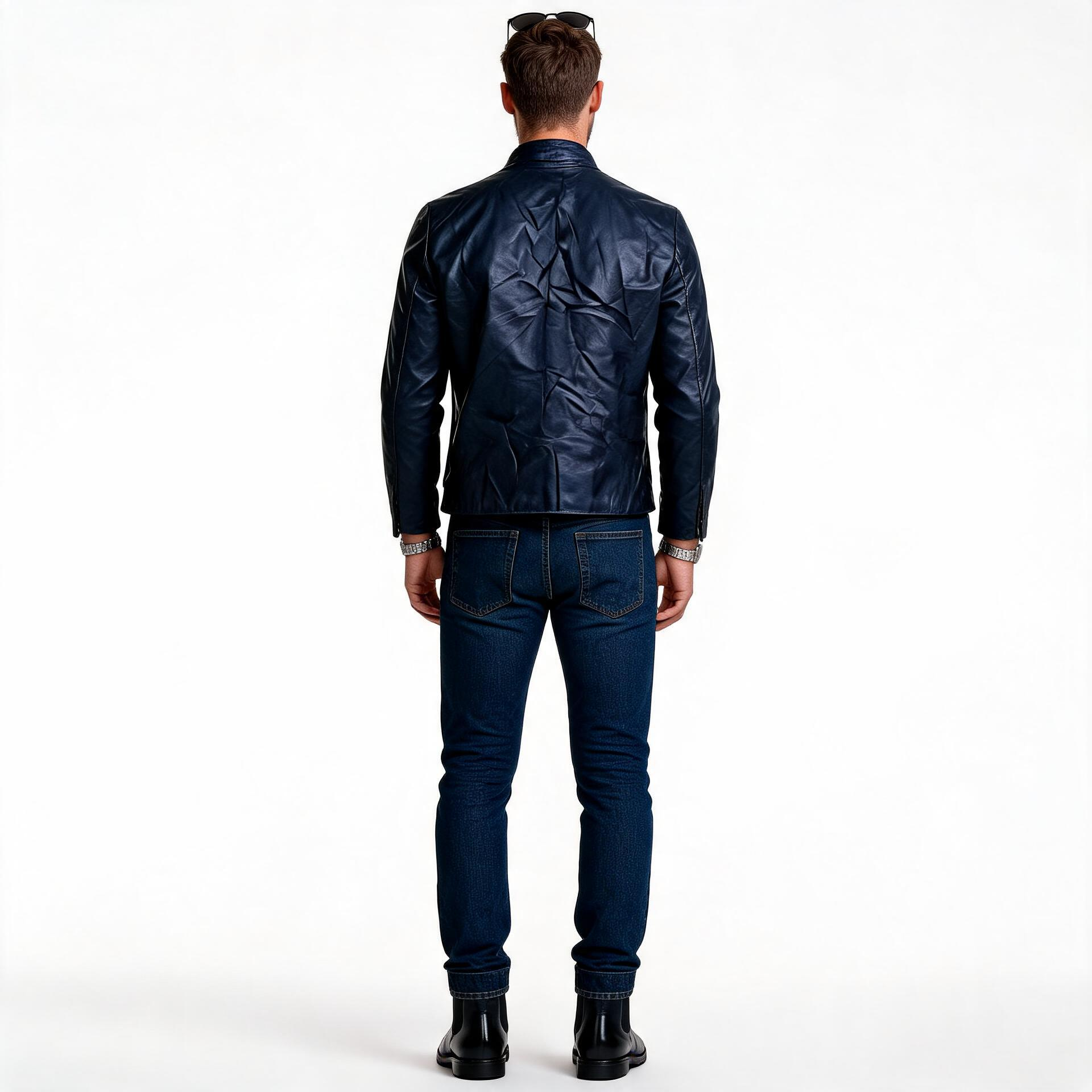 Black leather jacket for man.