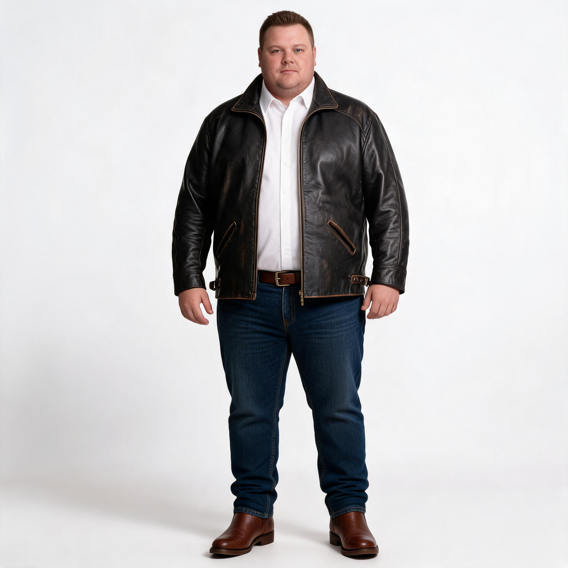 Brown leather jacket for man.