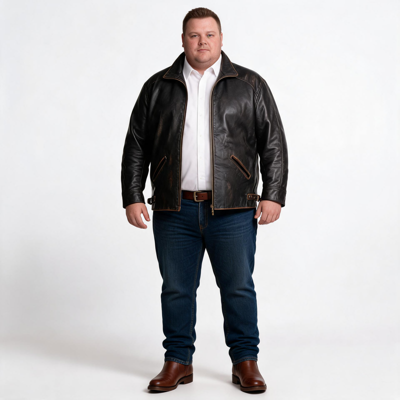 Brown leather jacket for man.