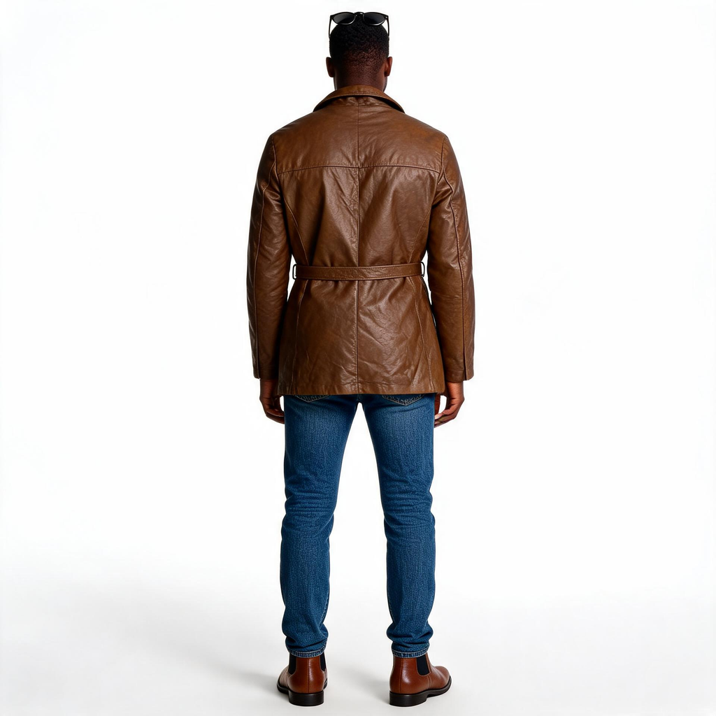 Brown leather jacket for man.