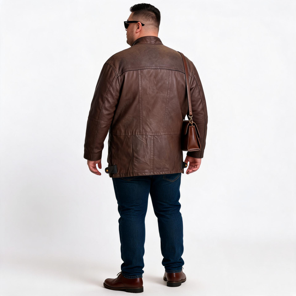 Brown leather jacket for man.