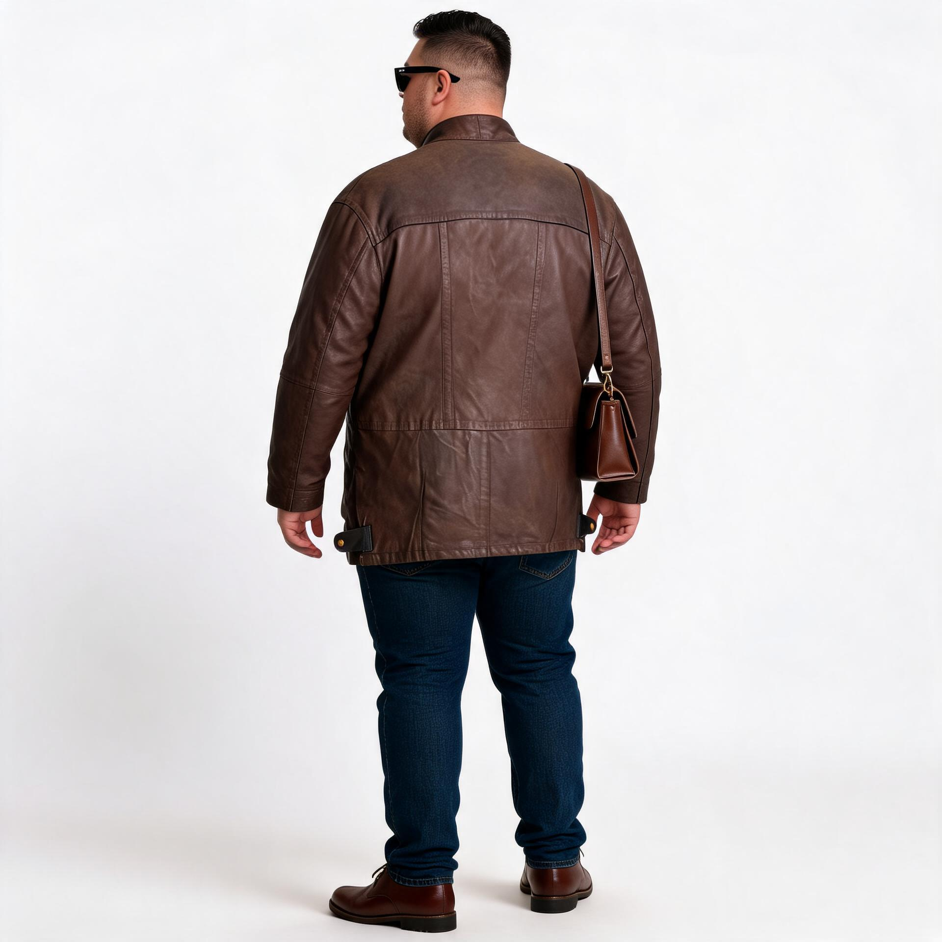 Brown leather jacket for man.