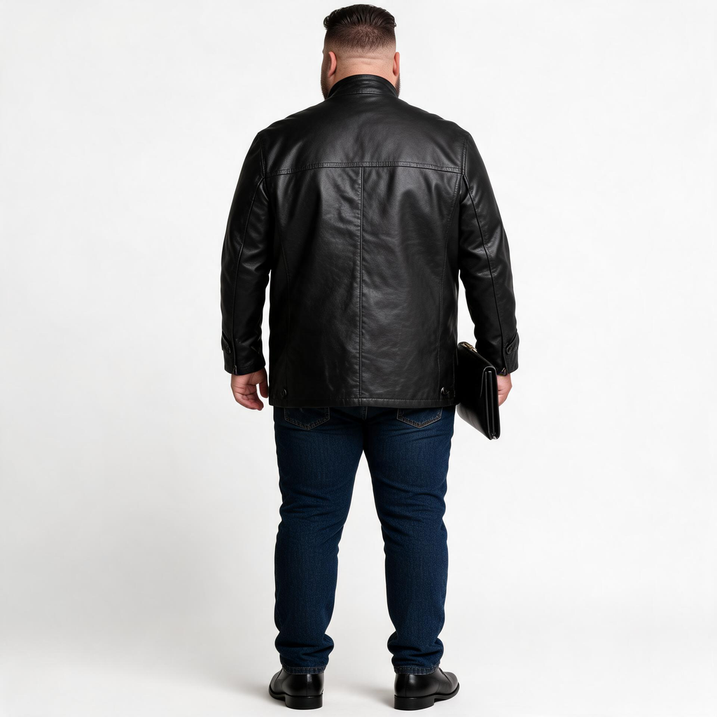 Black leather jacket for man.