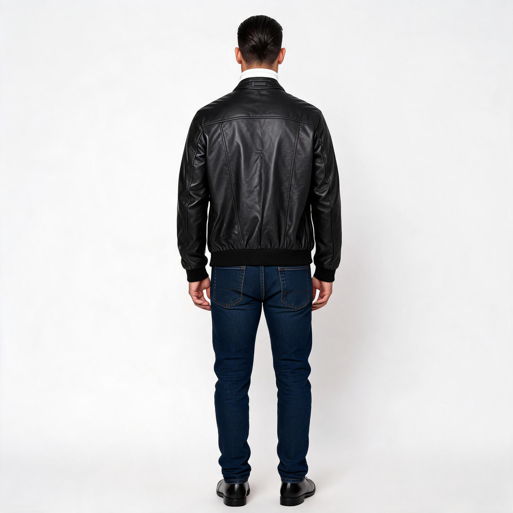 Black leather jacket for man.