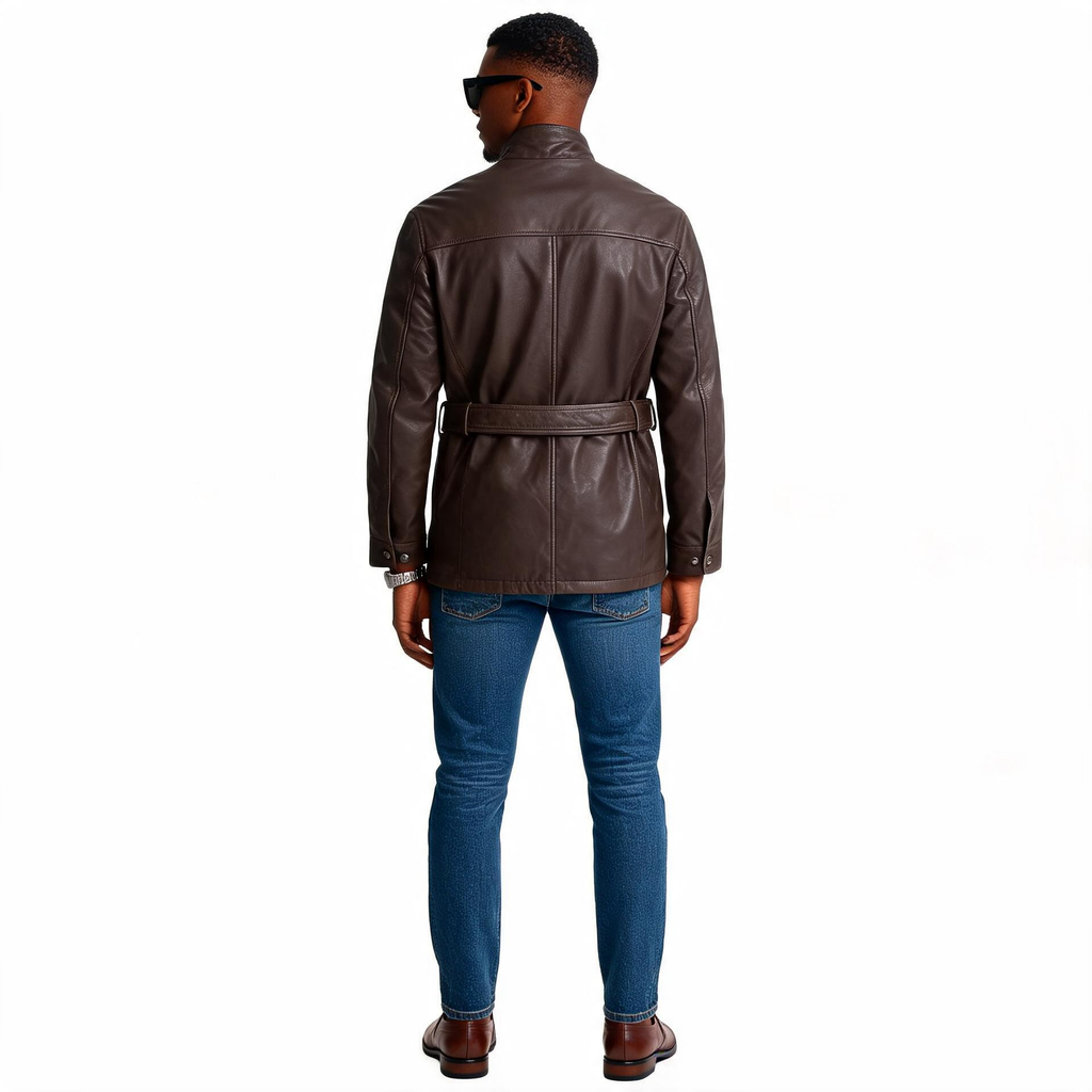 Brown leather jacket for man.