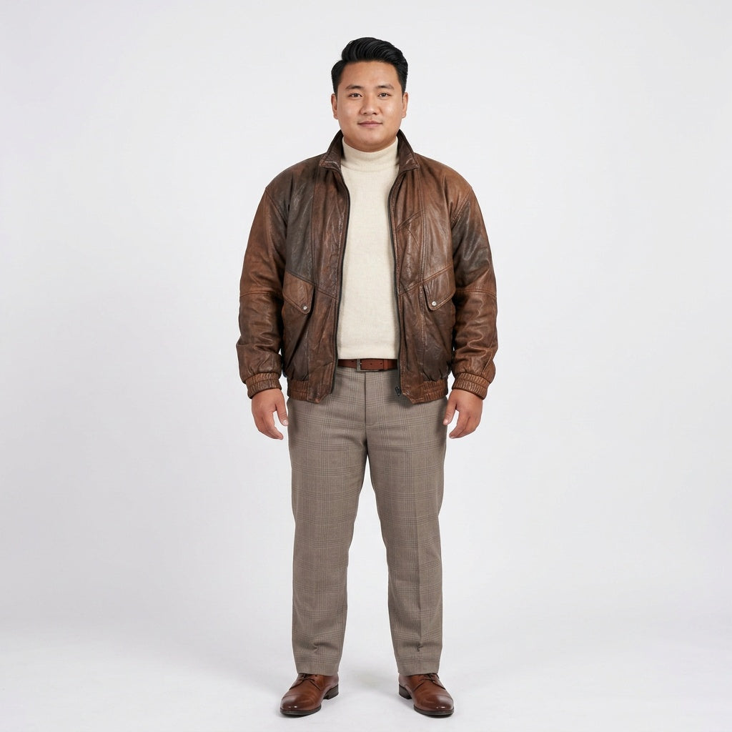 Brown leather jacket for man.