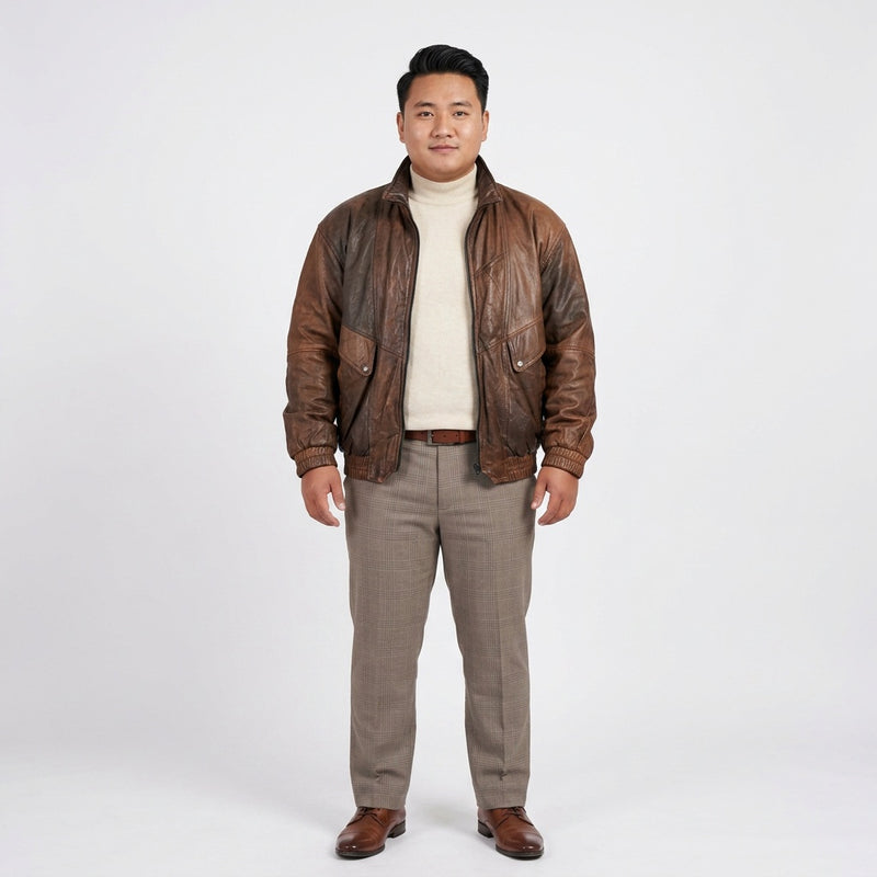 Brown leather jacket for man.