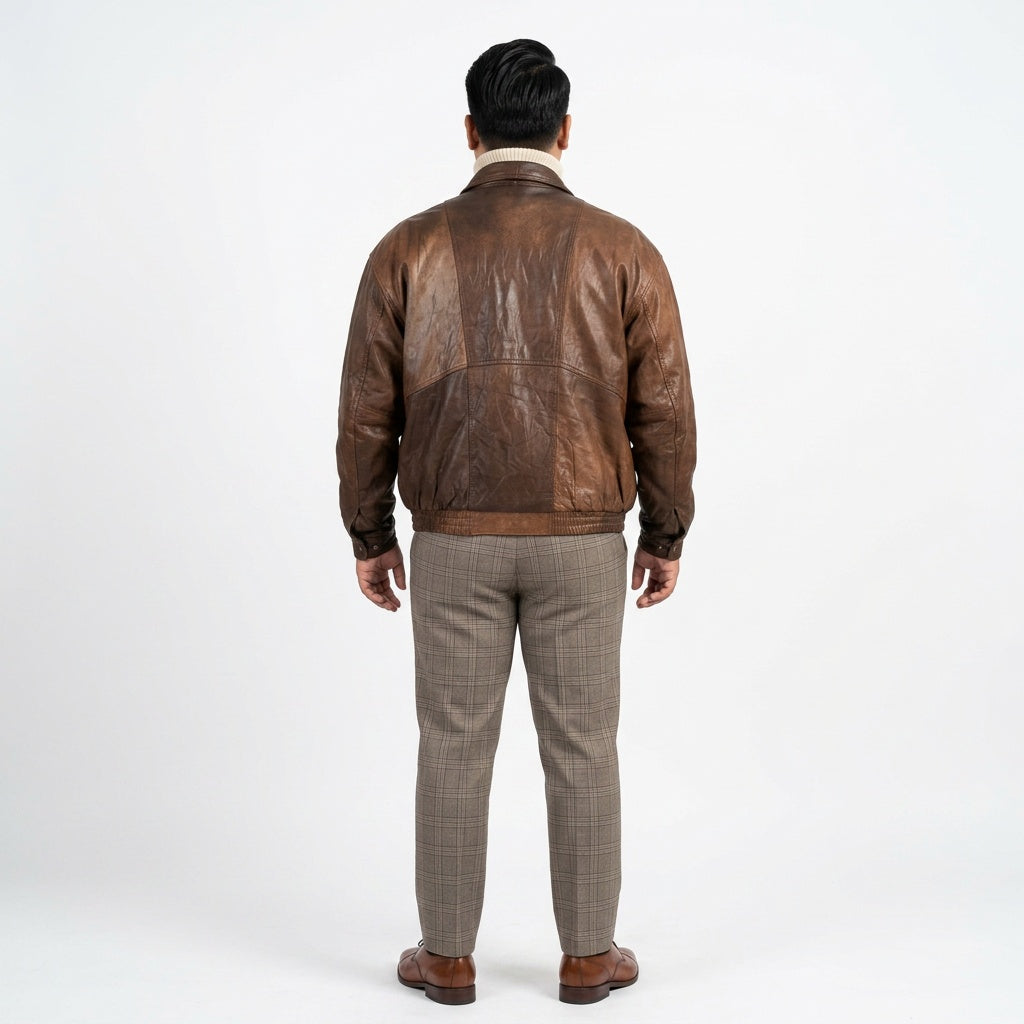 Brown leather jacket for man.