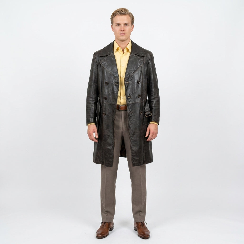 Brown leather jacket for man.