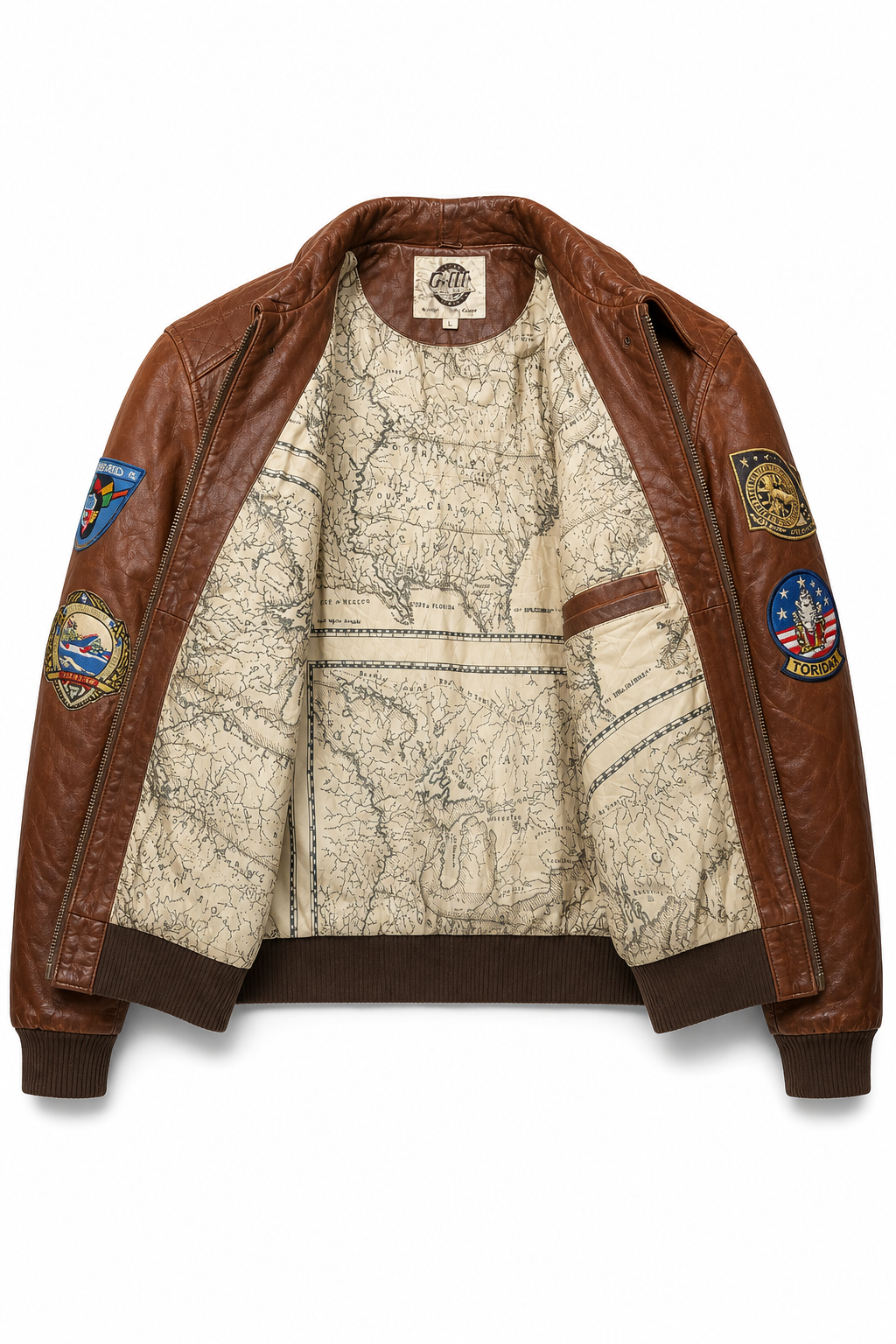 Brown leather jacket for man.