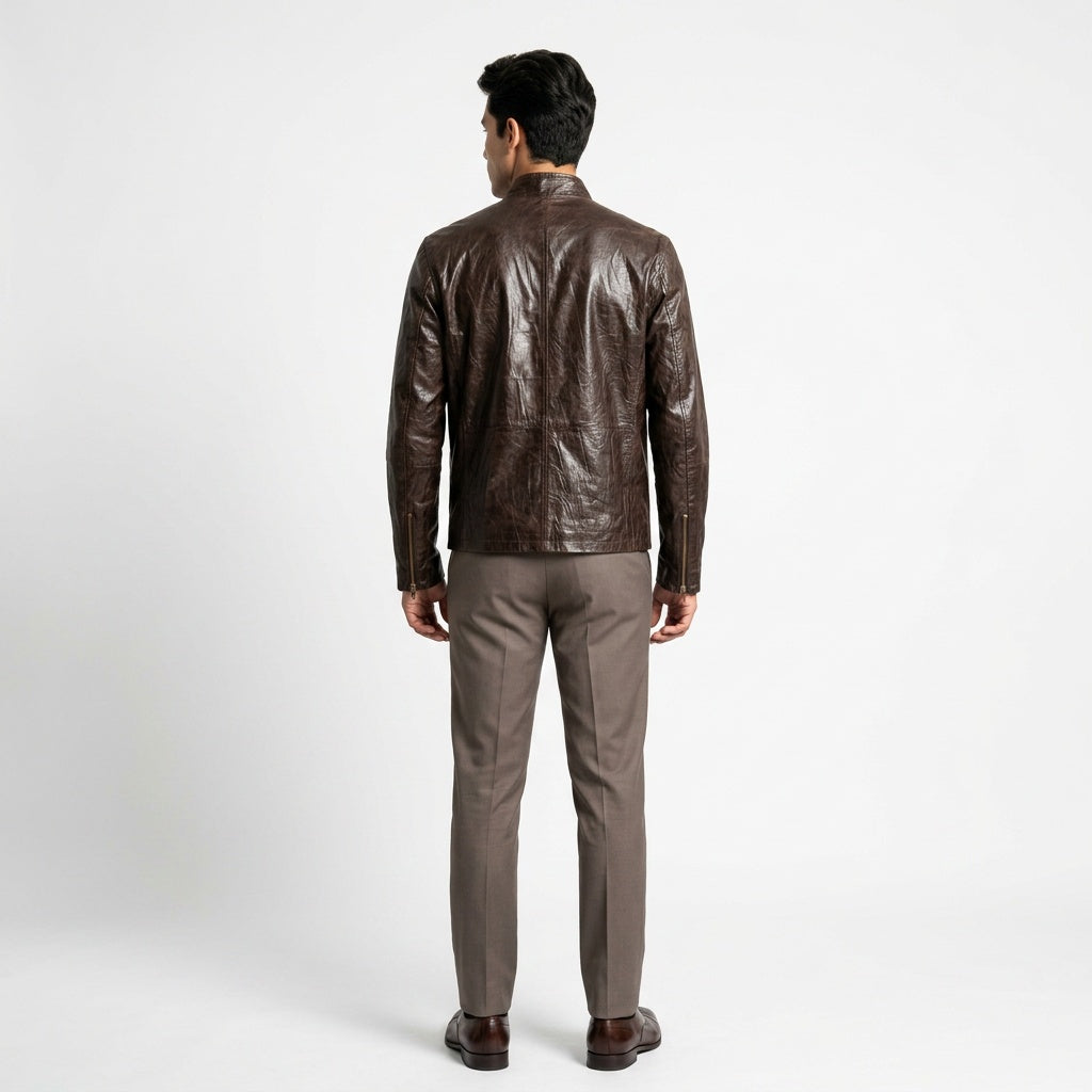 Brown leather jacket for man.