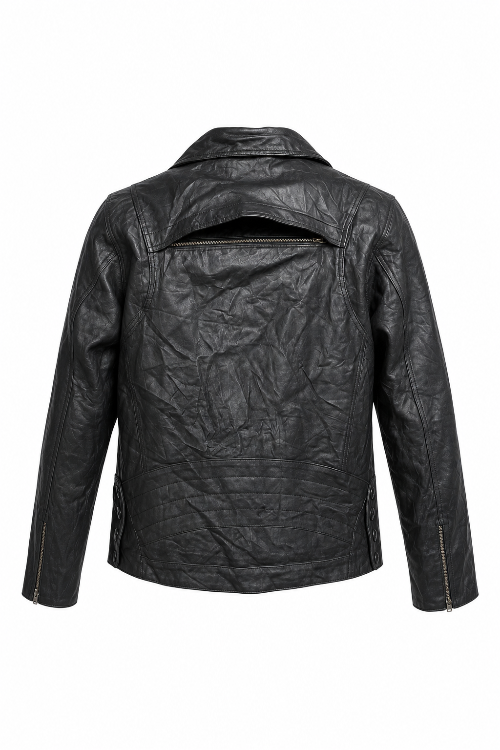 Black leather jacket for men.