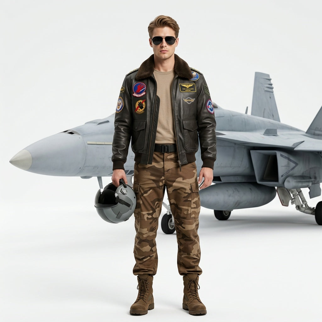 Dark brown leather jacket for man.