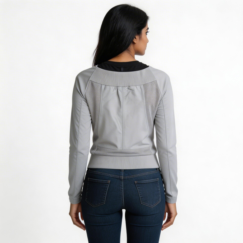 Ladies calf leather jacket.