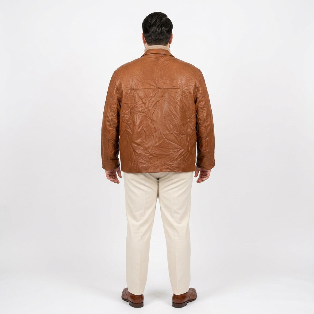 Brown leather jacket for man.
