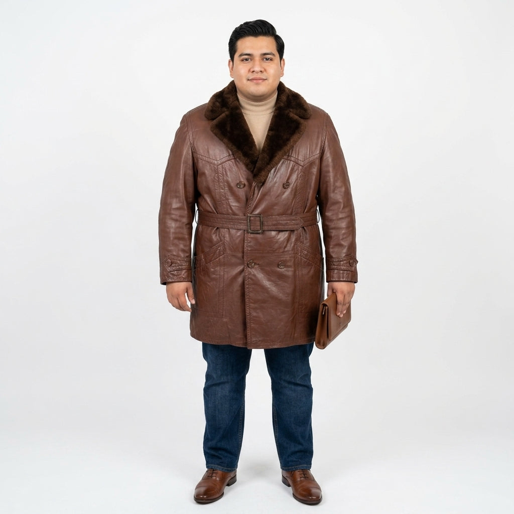 Brown leather jacket for man.