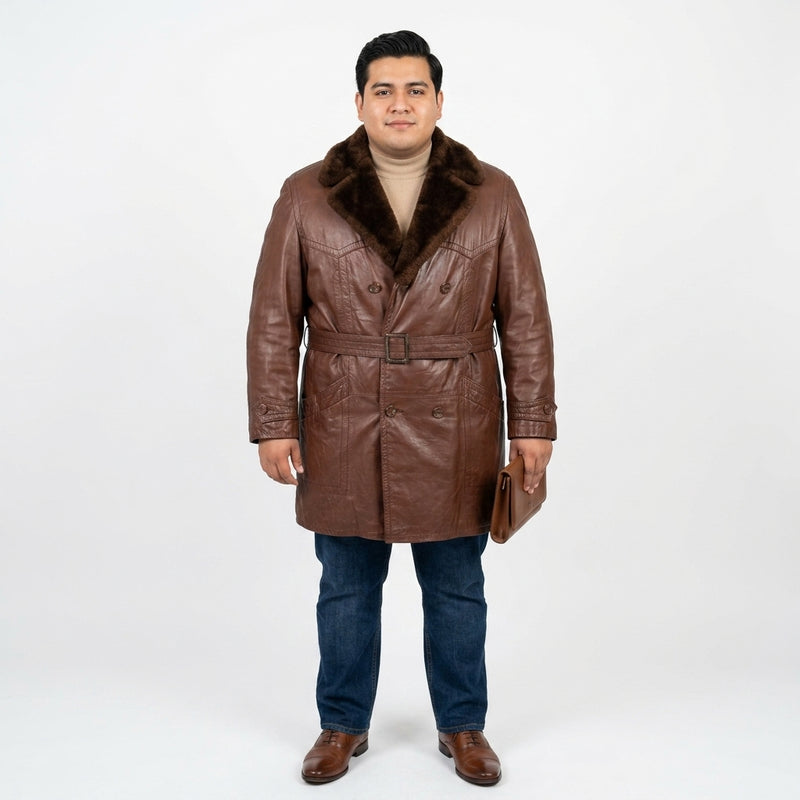 Brown leather jacket for man.