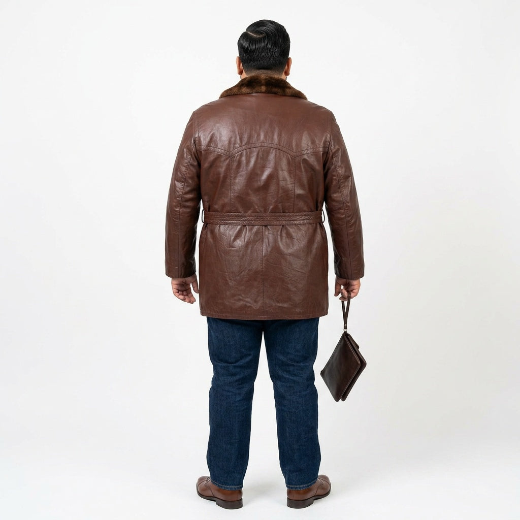 Brown leather jacket for man.