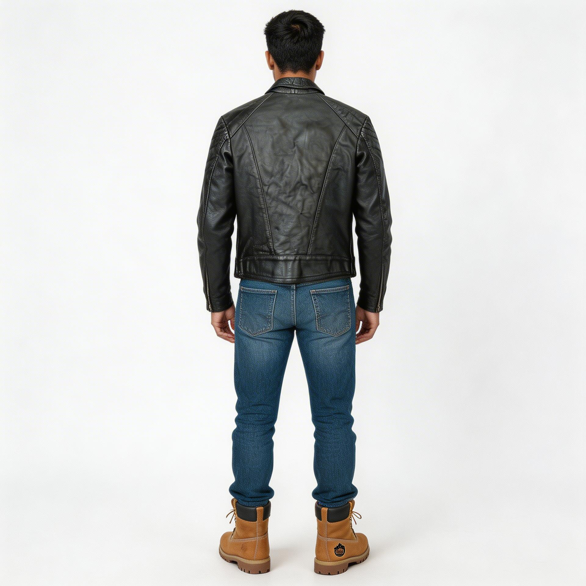 Black leather jacket for man.