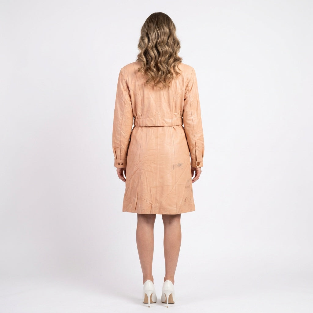 Ladies peach leather jacket.