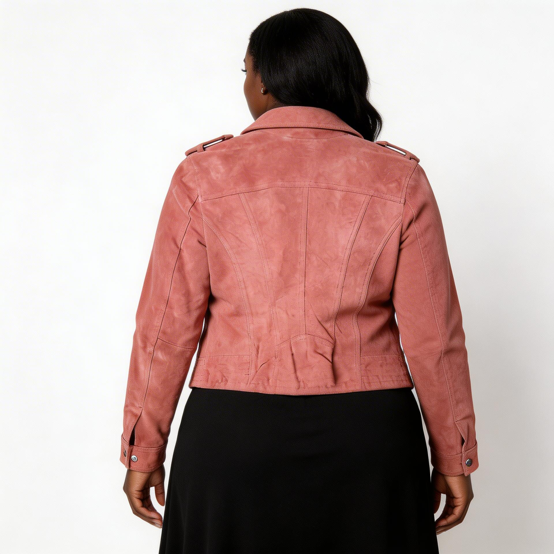 Ladies soft suede leather jacket.