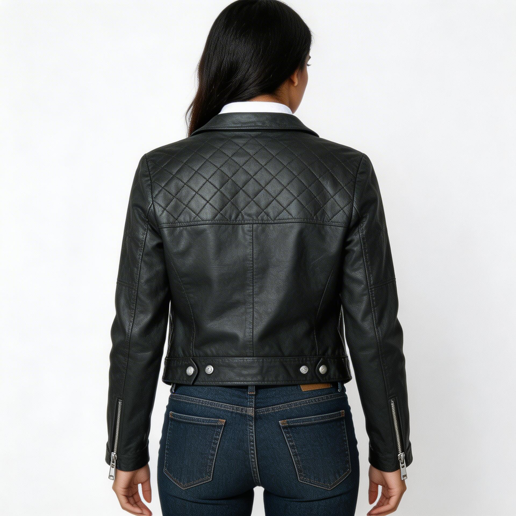 Black suede leather jacket.