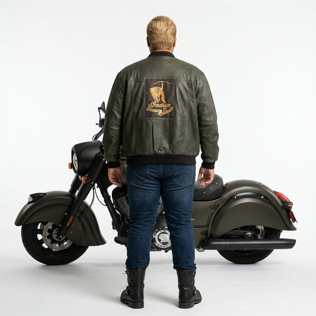 Black leather jacket for man.