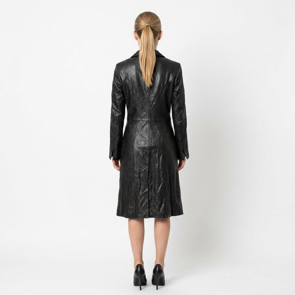 Ladies black leather jacket
