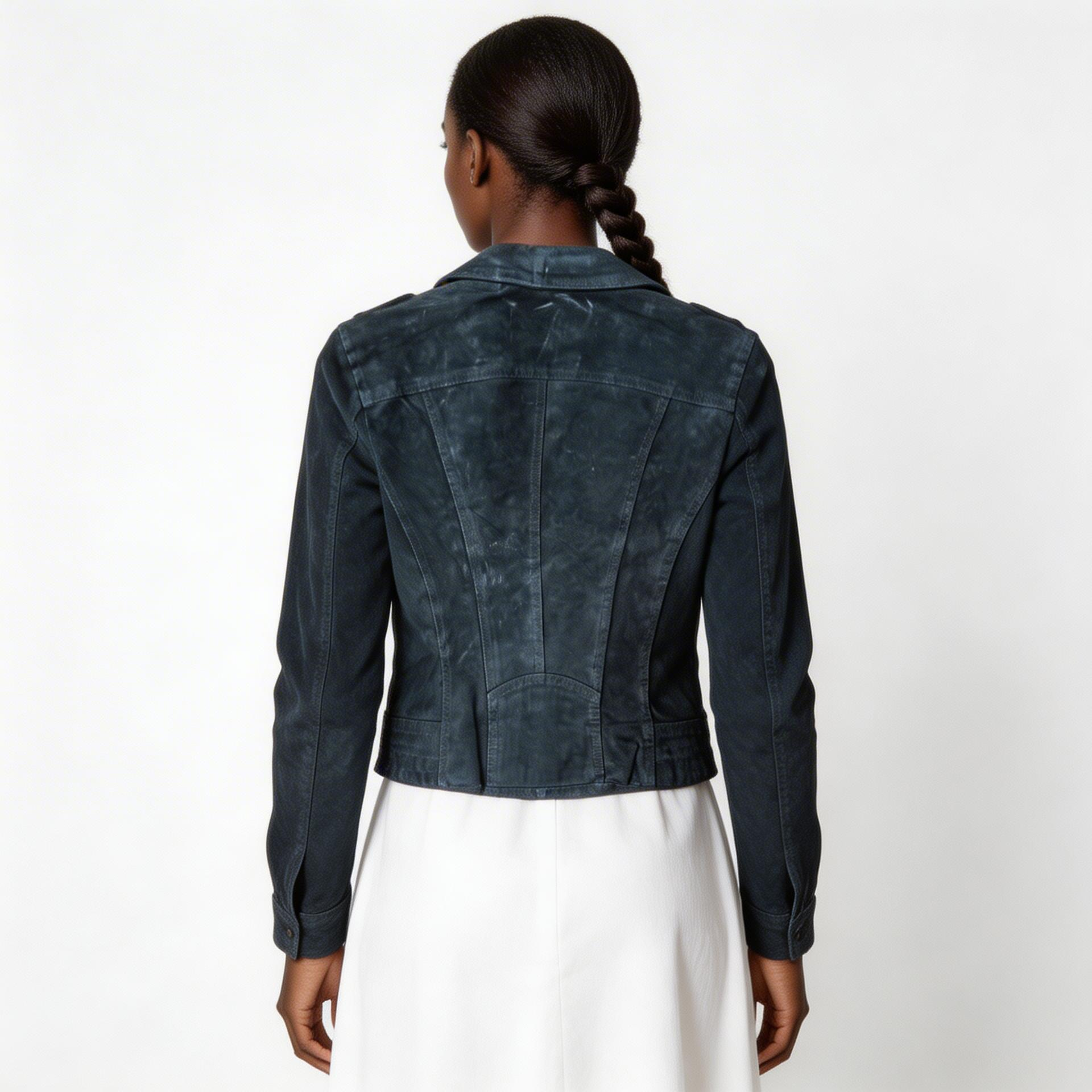 Black leather jacket.