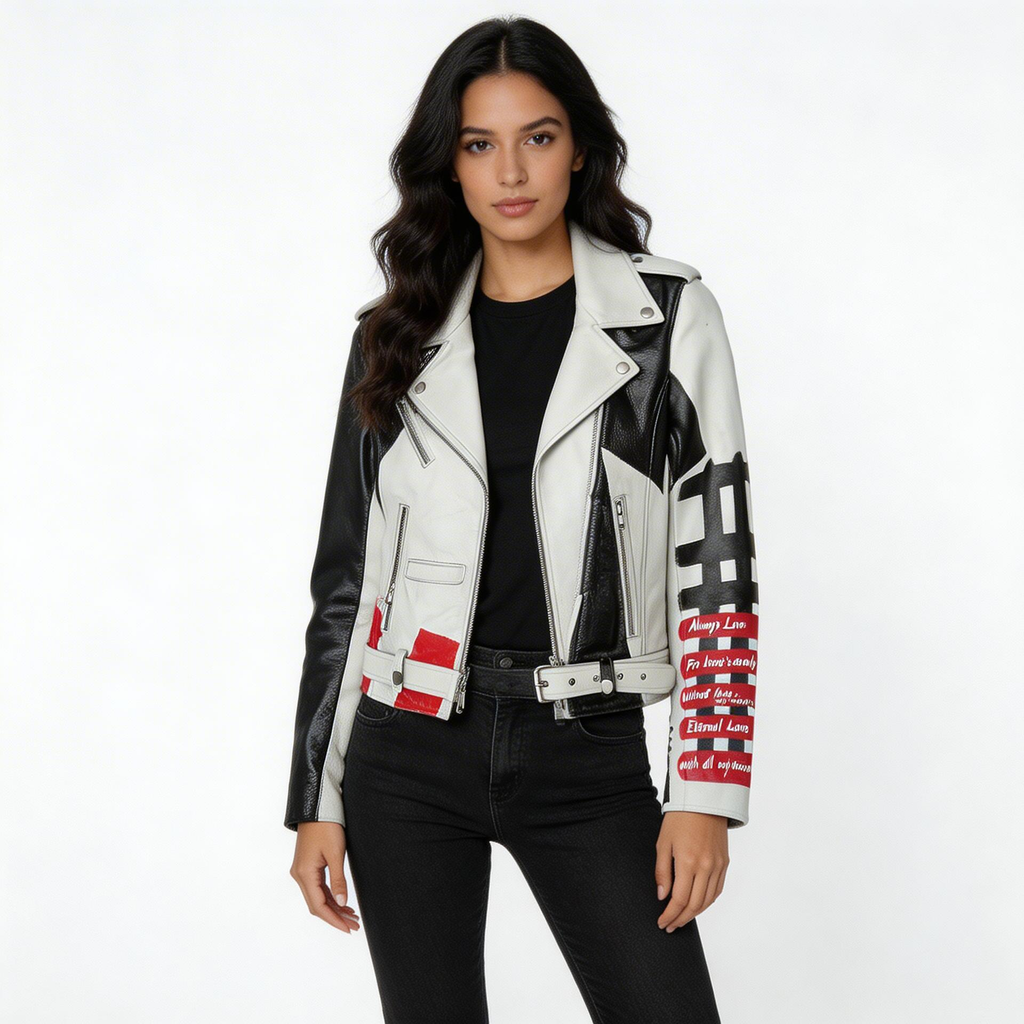 Ladies full grain leather jacket