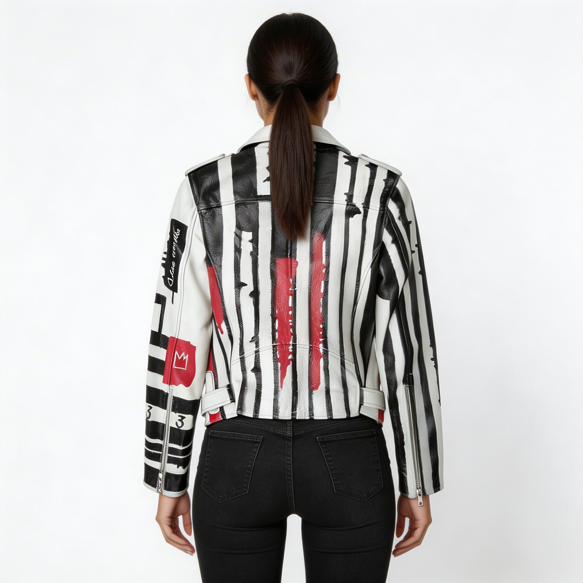 Ladies full grain leather jacket