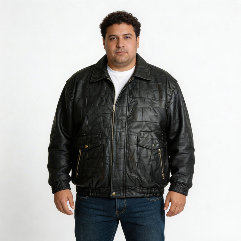 Black leather jacket for man.