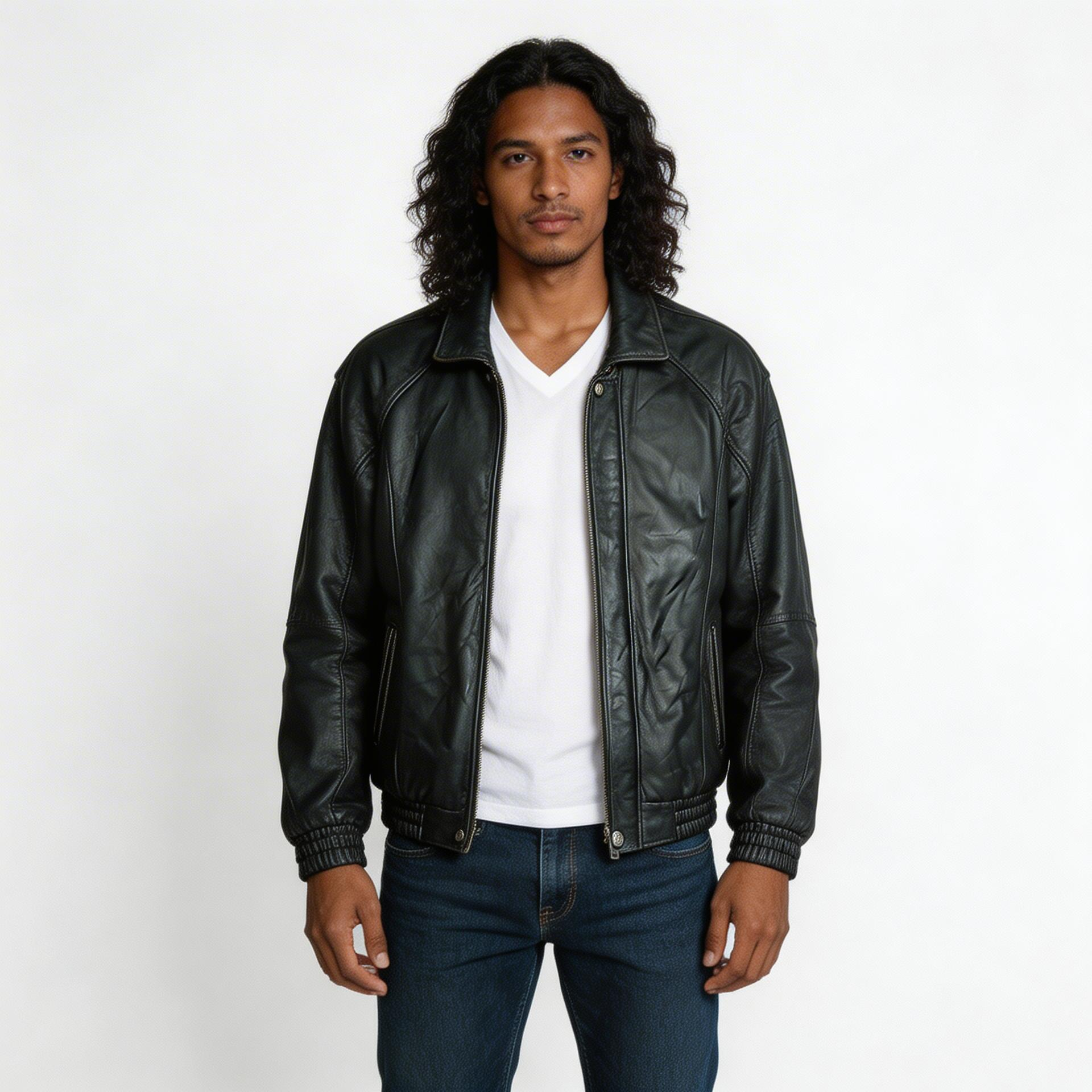 Black Leather Jacket for Man.