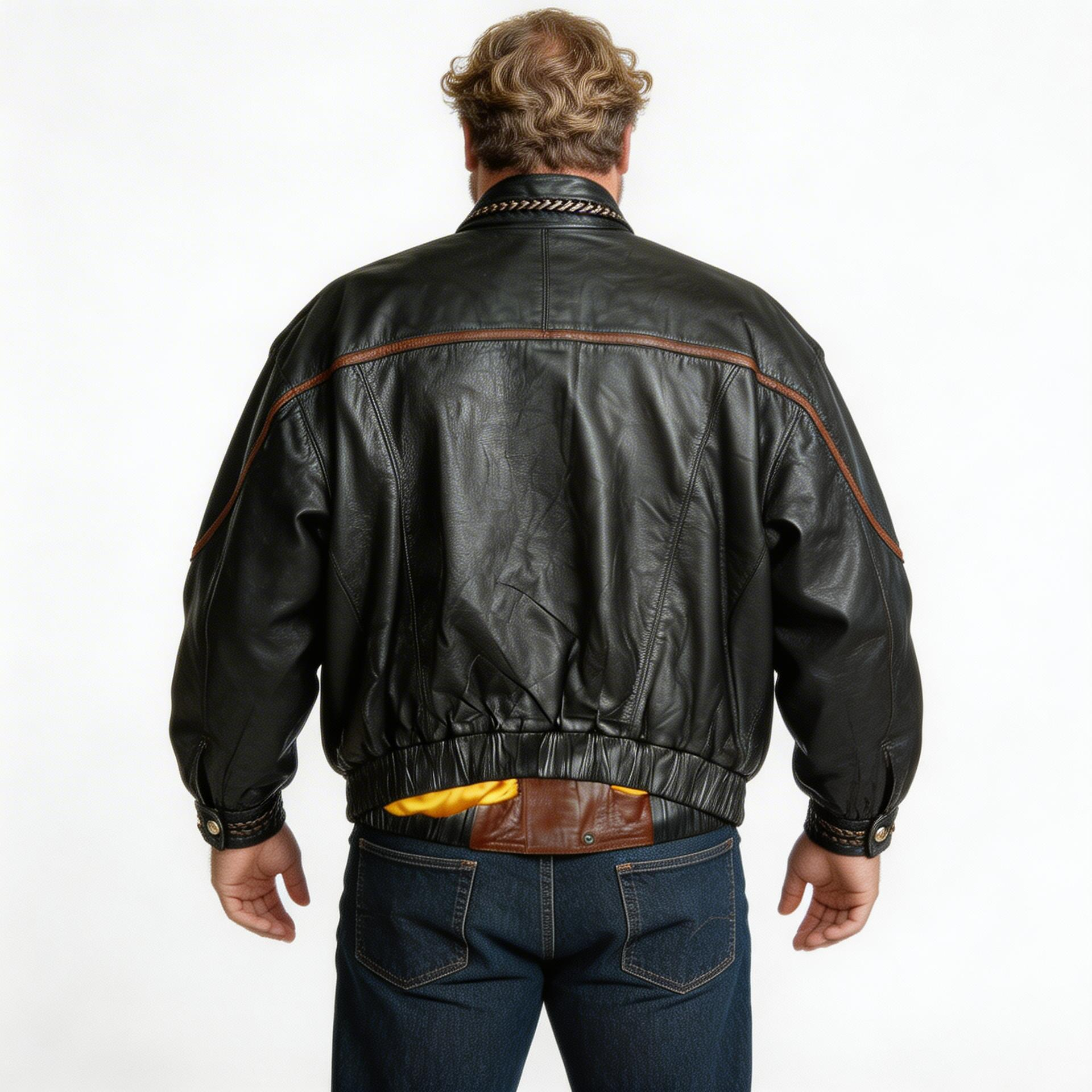 Black leather jacket for man.