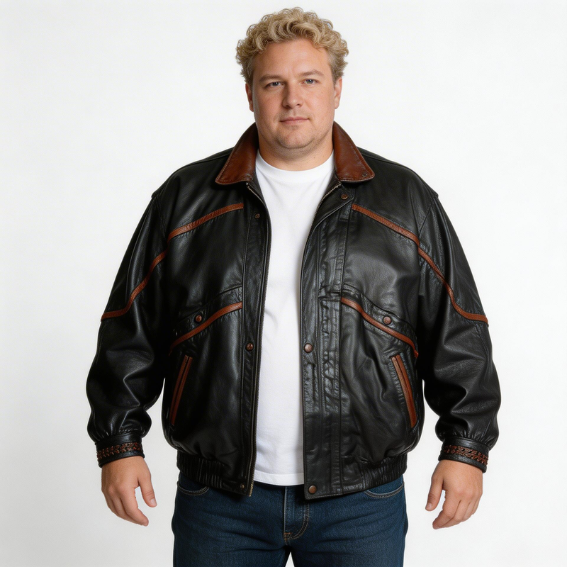 Black leather jacket for man.