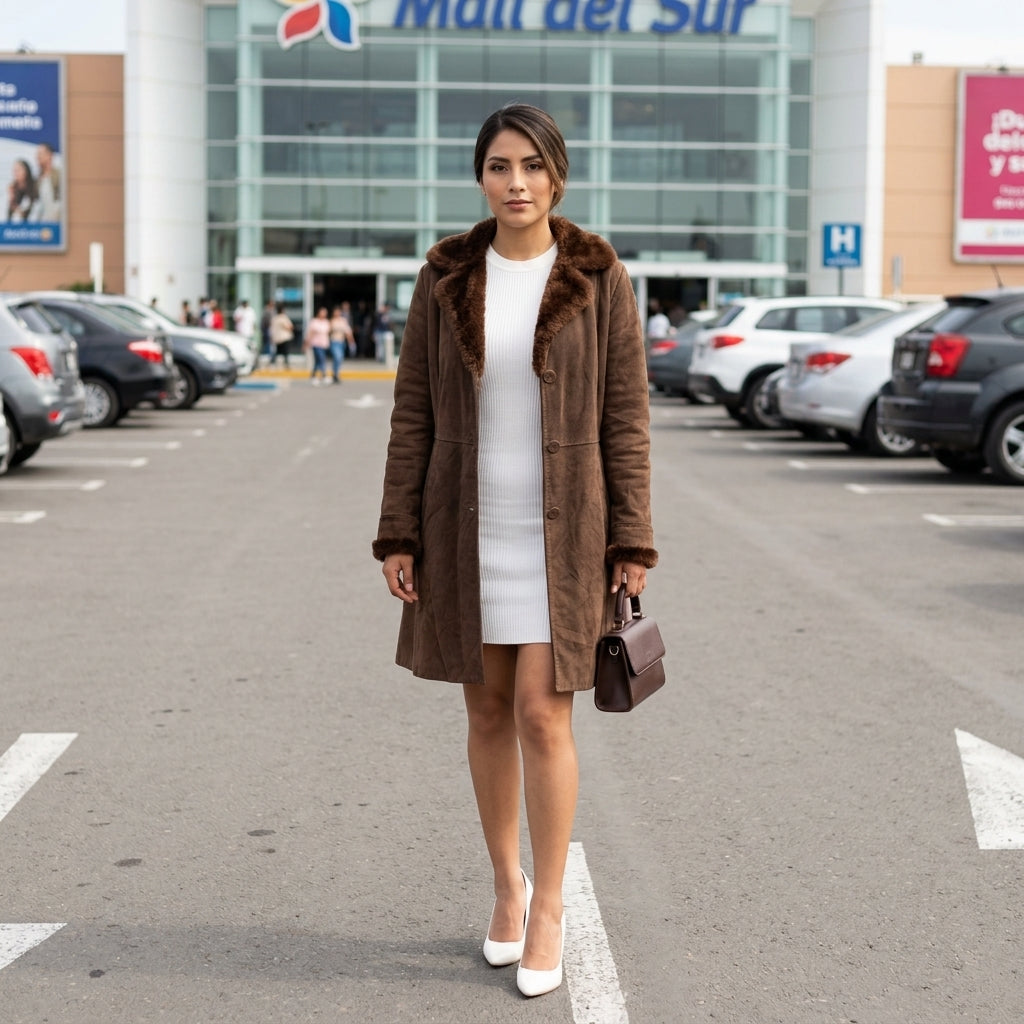 Ladies brown leather jacket.