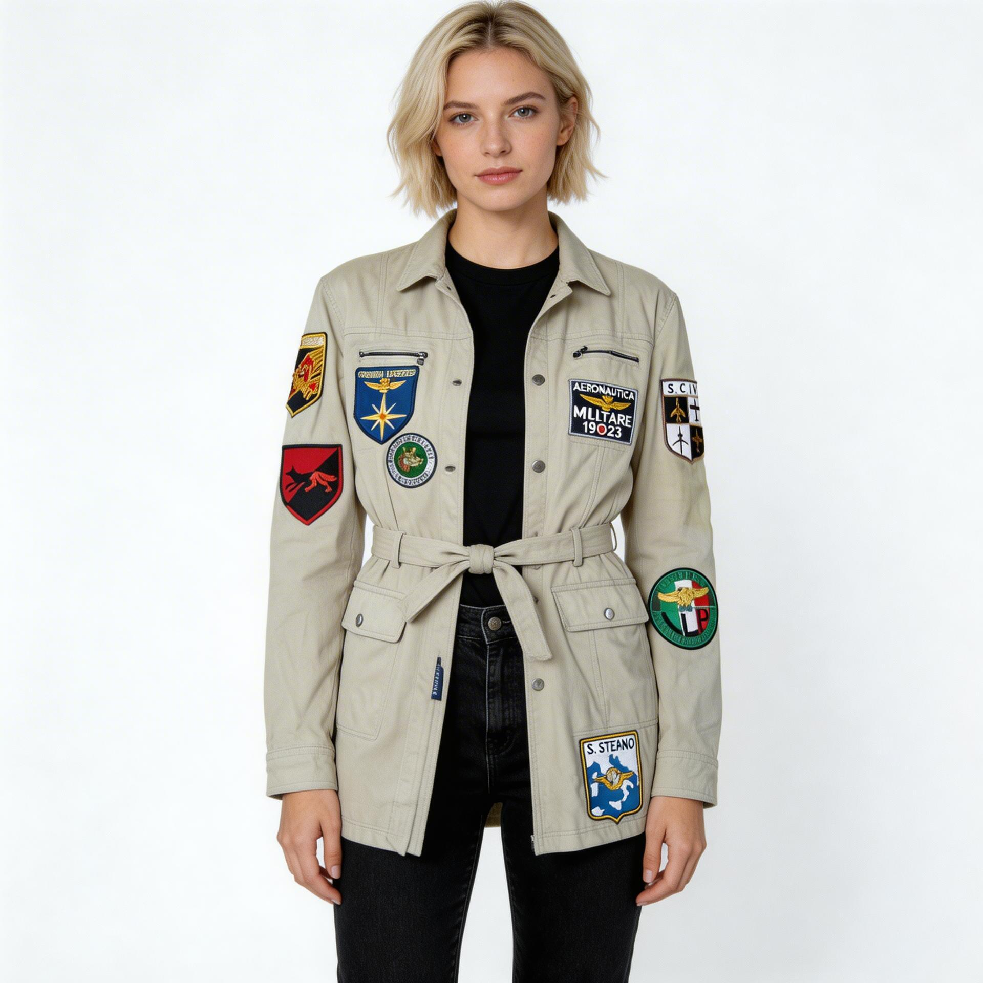 Cream leather jacket for ladies.