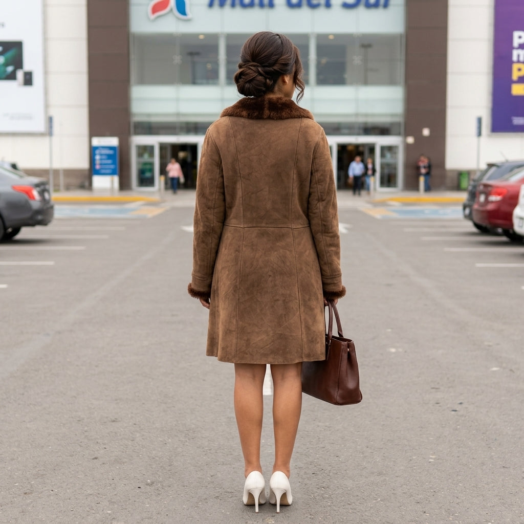 Ladies brown leather jacket.