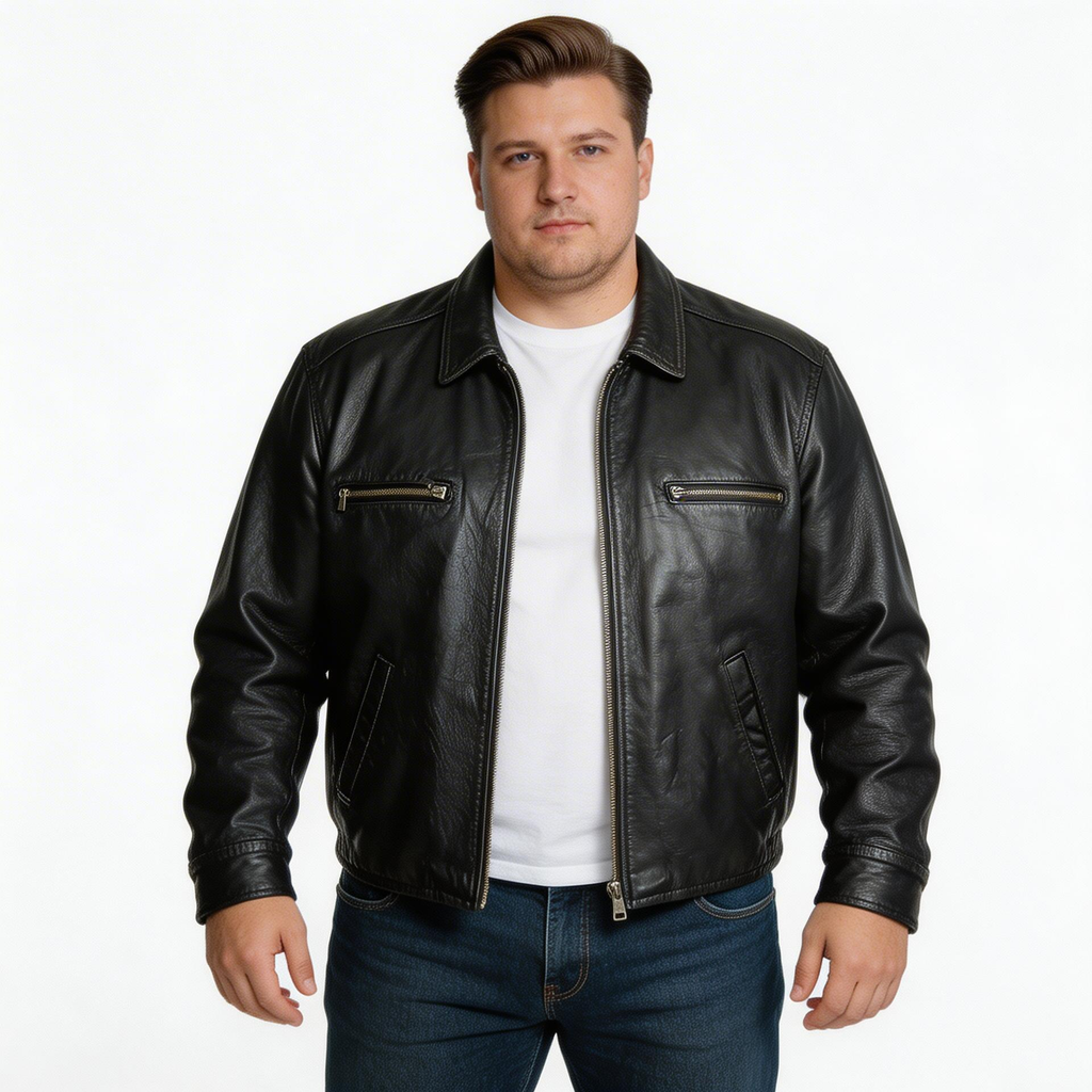 Black leather jacket for man.