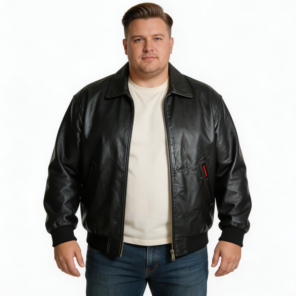 Black leather jacket for man.